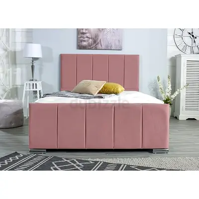Elegant Pink Fabric Bed Frame with Stylish Headboard
