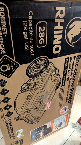 Rhino 28 Gallon Heavy-Duty Trash Cart - Perfect for Outdoor Use!