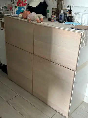 Modern Storage Cabinet in Light Wood Finish