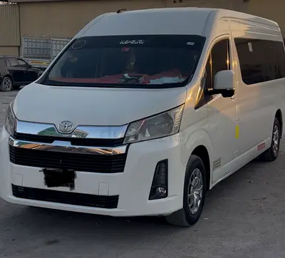 15-seater vehicle available with driver, clean and comfortable, ready for Sharjah/Dubai all Uae trip