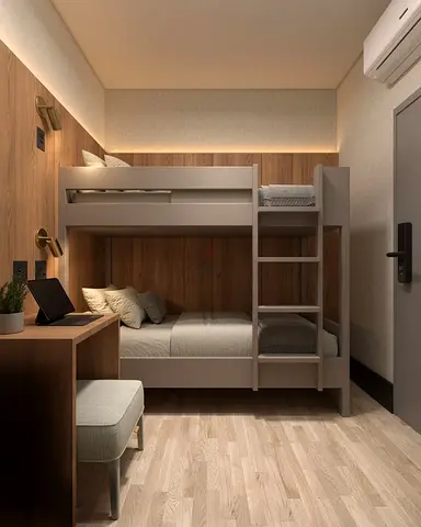 Stylish and Modern Bunk Bed with Study Desk