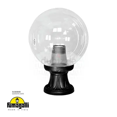 Elegant Glass Lantern with Black Base