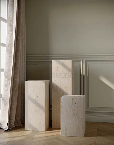 Elegant Travertine Pedestals