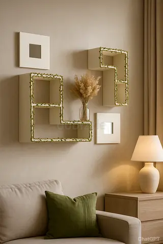 Stylish Wall Shelves with Decorative Touches