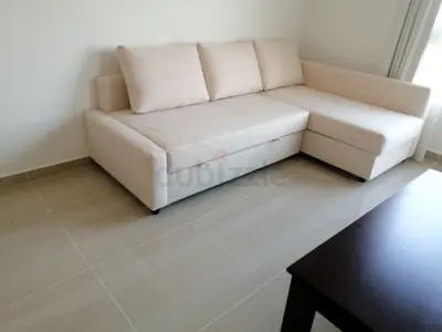 Comfortable Beige L-Shaped Sofa with Storage