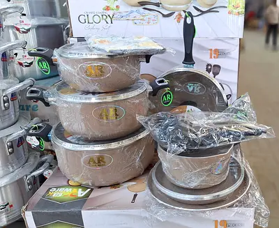 AR Granite Coating Cookware Set – 19 Pieces Durable Non-Stick Cooking Set