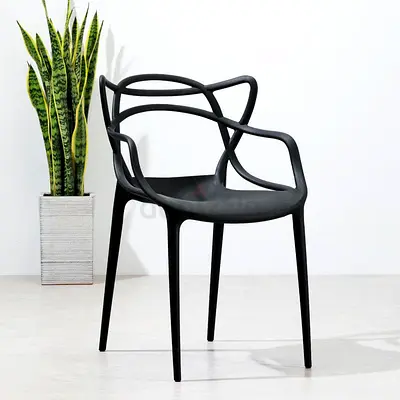 Stackable Plastic Dining Chair Durable Waterproof Kitchen Living Indoor Outdoor Furniture