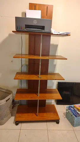 Sturdy Wooden Printer Stand with Wheels