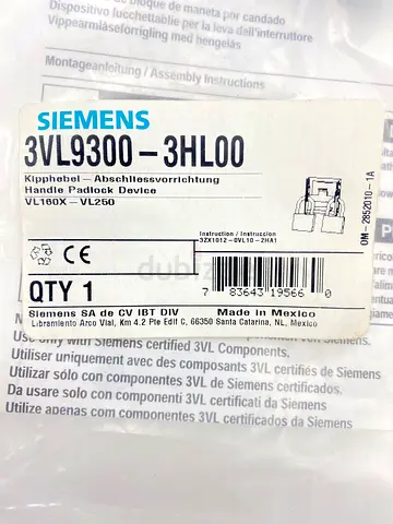 Siemens 3VL9300-3HL00 Handle Padlock Device for Sale