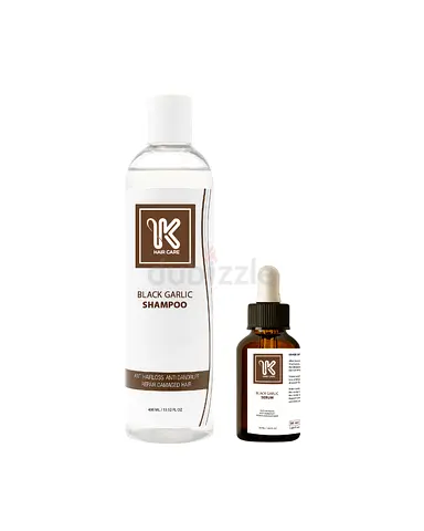 K Hair Care Black Garlic Hair Care Set (Shampoo + Serum)
