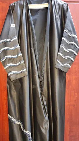 Elegant Black Abaya with Exquisite Detailing- Length: 154