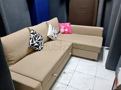 Cozy L-Shaped Sofa with Colorful Cushions