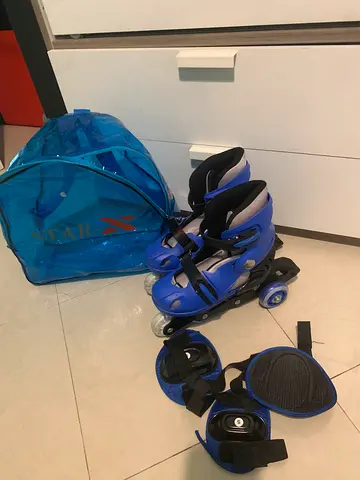 Kids Blue Inline Skates with Bag