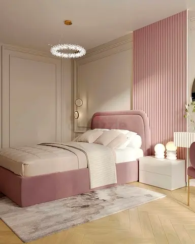 Elegant Modern Bed with Soft Upholstery