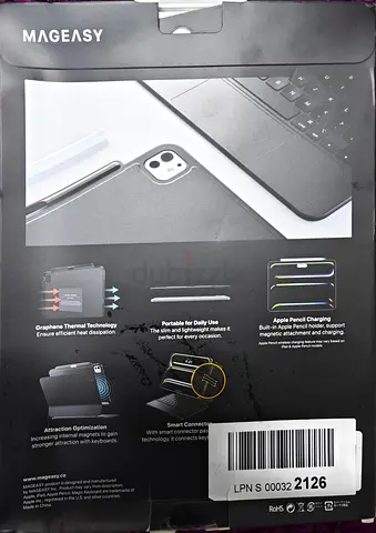 MAGEASY CoverBuddy Lite for 2024 iPad Pro 2024 11 (M4), White Brand New Never Used