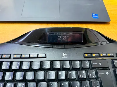 Logitech Keyboard with Built-in Temperature Display Bluetooth connected