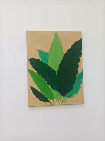 Handmade modern texture leaf art