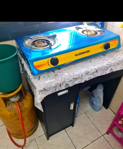 Olsenmark Double Burner Gas Stove with Cylinder