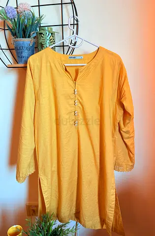 Khaadi Mustard Yellow Dress - 2 PIECE