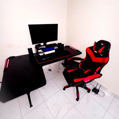 Gaming Desk and Chair with monitor