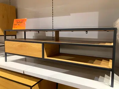 Modern Open Shelving TV Stand with Storage