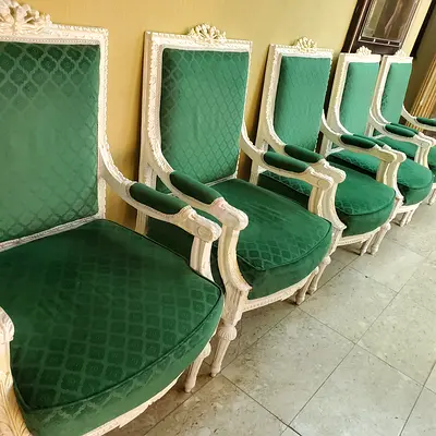 Elegant Green Upholstered Dining Chairs