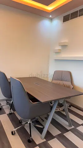 Modern Office Desk with Ergonomic Chairs