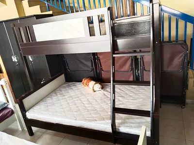 Stylish Wooden Bunk Bed with Mattresses for Sale