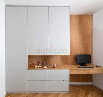 Modern Modular Wardrobe and Desk Set