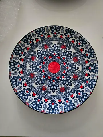 Large Turkish Ceramic Decoration Plate Blue White