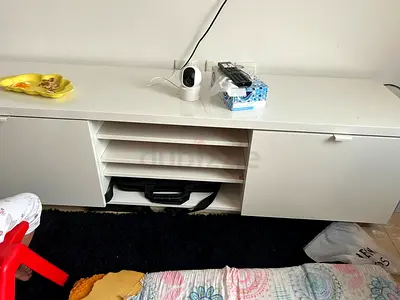 Sleek White Entertainment Center for Sale