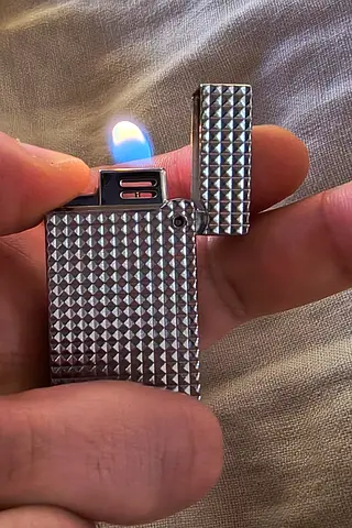 Authentic St Dupont Iconic Micro Silver Plated Diamond Guilloche Lighter