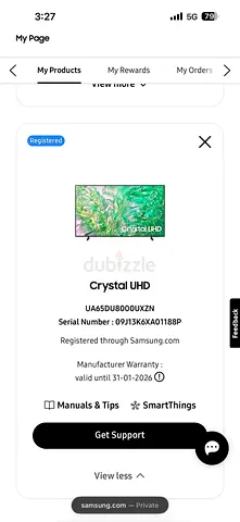 Samsung 65 Crystal UHD 4K Smart TV for Sale