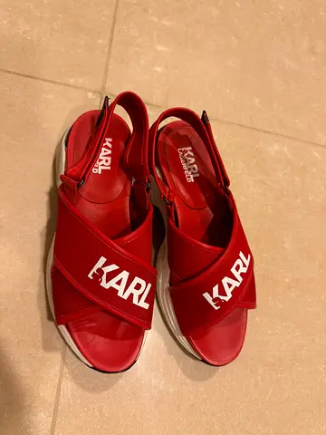 Karl Lagerfeld Red Platform Sandals – EU 40 (Fits 39) – Excellent Condition – With Dust Bag