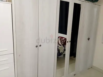 Spacious White Wardrobe with Mirrors