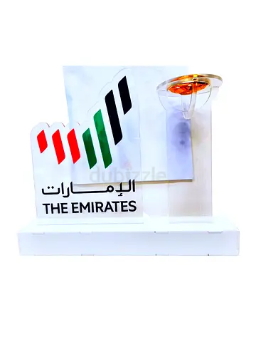 Personalized Acrylic Office Stand with Gold Bakhoor Burner – Premium UAE Desk Decor  Gift Item