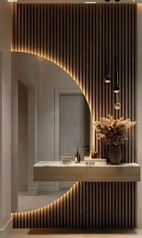 Elegant Wall-Mounted Console Table with Decorative Accents