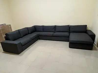 IKEA Kivik U-shaped luxury six seat sofa dark gray