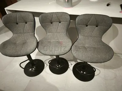 Set of Three Modern Adjustable Bar Stools
