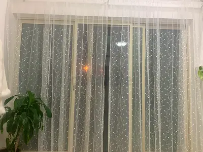 New Elegant Embroidered Sheer Curtains, Soft White