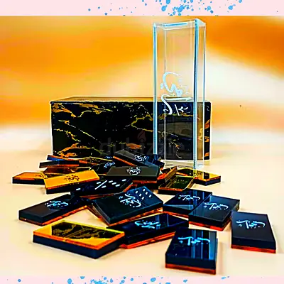 Timeless Touch Domino Set With Customized Name And Design Of Your Choosing.