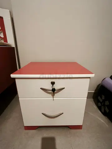 Charming Two-Drawer Nightstand with Lock
