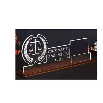 Personalized Acrylic Desk Name Plate – Custom Engraved with Name and Title