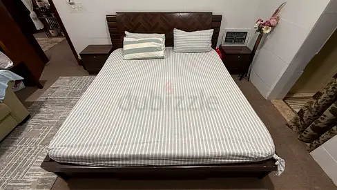Bed for sale with side tables and mattress