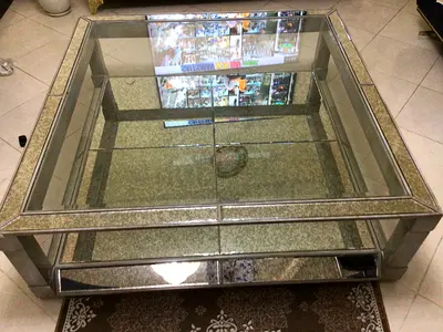 Elegant Glass Coffee Table with Unique Design