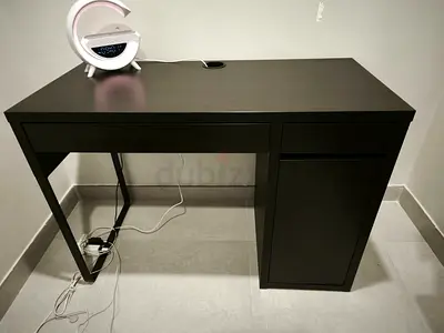 Modern Black Study Desk with Drawer