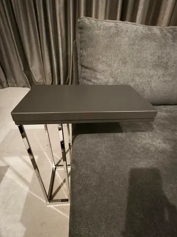 Sleek Side Table with Metal Base