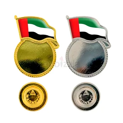 Upside UAE Flag Design Badges with Magnet Attachment