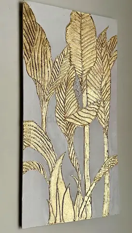 Elegant textured Gold Leaf handmade Artwork