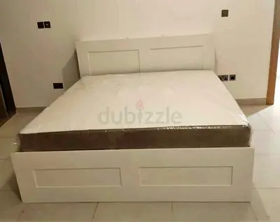IKEA brimness king size bed with headboard+ 4 big storage drawers underneath with IKEA mattress